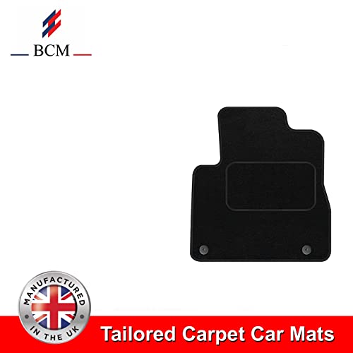 BCM - Tailored Car Floor Mats – Fits Vauxhall Astra K 2015-2021 Car Mats - Black Carpet - Anti Slip Mat - Non Slip Car Floor Mat, Fitted With Clips & Granulated Backing