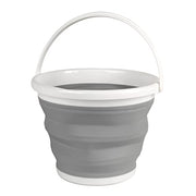 Beldray LA028495GRY Collapsible Bucket - Foldable Tub For Compact Storage, Indoor/Outdoor Use, Car Cleaning, Space Saving For Camping/Caravans/Motorhomes, Easy Clean Plastic With Handle, 10 L, Grey