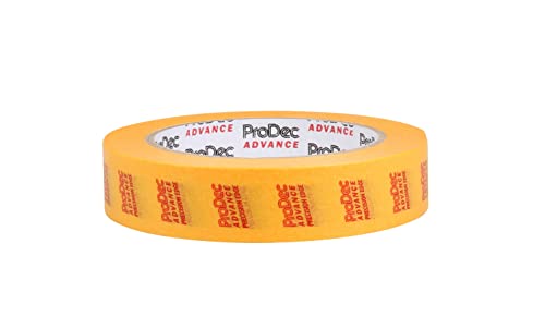 ProDec Advance ATMT001 24mm (1 inch) x 50m Precision Edge Multi Surface Painters Masking Tape for Razor Sharp Lines with No Paint Bleed 1",Yellow