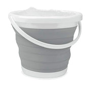 Beldray LA028495GRY Collapsible Bucket - Foldable Tub For Compact Storage, Indoor/Outdoor Use, Car Cleaning, Space Saving For Camping/Caravans/Motorhomes, Easy Clean Plastic With Handle, 10 L, Grey