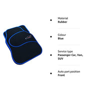 Xtremeauto Car Mats Universal 4PC Set - Sporty Carpet Car Floor Mats, Embroidered Front & Rear Universal Mat, Interior Car Matts For Cars, SUV, Truck & Van, Non Slip Backing (Blue)