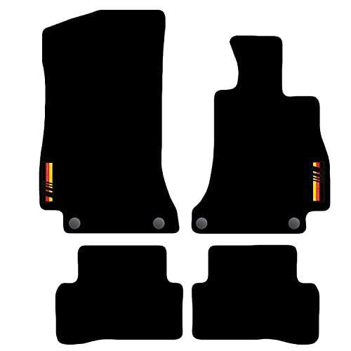 Carsio Tailored Carpet Car Floor Mats with logo 4 Clips TO FIT - C Class 2014+ Onwards