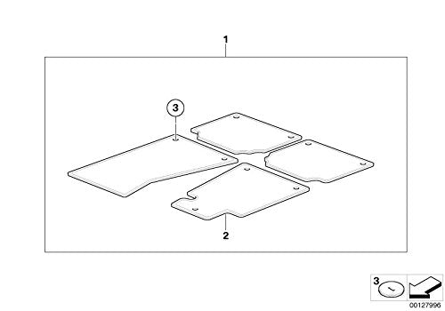 BMW Genuine Car Floor Mats Set Velour Brown 51479117350