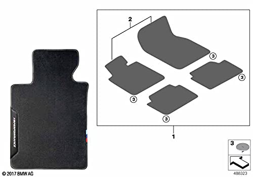 BMW Genuine Front Rear Floor Mats Set 4 Pieces RHD M Performance 51472465745