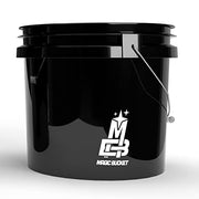 MAGIC BUCKET Wash Bucket Set for Car Hand Wash Black with Matching Bucket Lid | 3.5 US GALLONEN Approx. 13 Litres | Compatible with Grit Guard, Detail Guardz Dirt Lock, Chemical Guys Dirt Trap