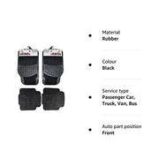 KARAN KING 4 Piece Rubber Car Mat & Carpet ( Front + Rear ) Car Mat Floor Mat Universal Non-Slip Heavy Duty for Cars SUV Truck & VAN, Water Proof, All Weather, Black