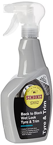 Simoniz Simoniz Back to Black Wet Tyre & Trim Shine, Wet Look Tyre Shine To Restore Glossy Black Finish, Essential Car-Cleaning Products, Industry Leading Durability For Showroom Look Tyres, 500ml