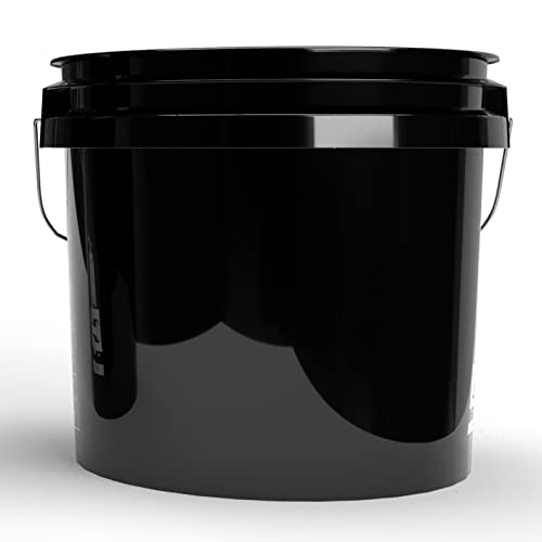 MAGIC BUCKET Wash Bucket Set for Car Hand Wash Black with Matching Bucket Lid | 3.5 US GALLONEN Approx. 13 Litres | Compatible with Grit Guard, Detail Guardz Dirt Lock, Chemical Guys Dirt Trap