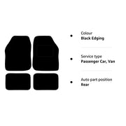 Carsio Universal Car or Van Floor Mats 4PC Set Non Slip Carpet with Black Edging