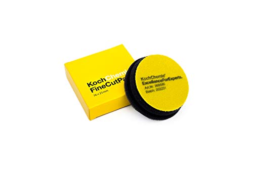 Koch-Chemie - Fine Cut Pad - Medium Abrasive Sponge for Removing Moderate Weathering & Scratches; Low Torsion Forces & High Stability; Long-Lasting Compression Hardness; Contours Easily (76mm x 23mm)