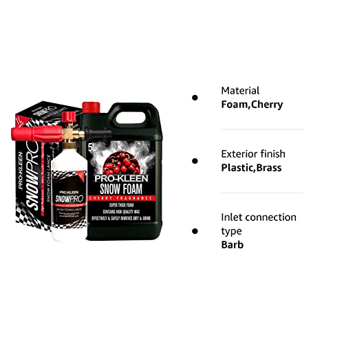 Pro-Kleen Snow Foam Car Shampoo pH Neutral Cherry 5L & Karcher K Series Compatible Snow Foam Lance