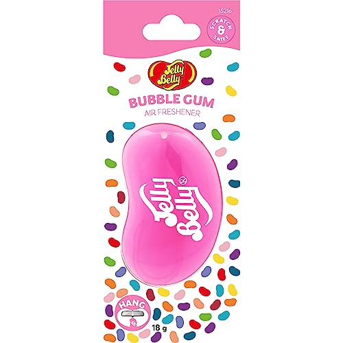 Jelly Belly Car Air Freshener - Bubble Gum 3D Hanging Freshener. Car Scent Lasts Up To 30 Days, Air Freshener Car, Home or Office. Genuine Jelly Belly Car Air Fresheners for Women, Men and Kids