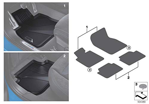 BMW Genuine All Weather Rear Car Floor Mats Rubber Protector 51472469123