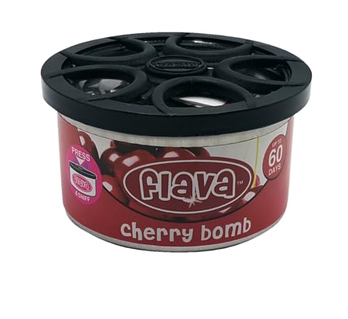 Flava Car Scents Air Freshener Tin - Cherry Bomb (Pack of 5) Strong, Long Lasting Car Air Freshener for Car, Truck or Van