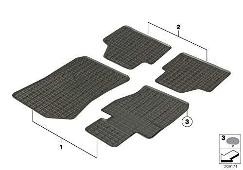 BMW Genuine All-Weather Front Floor Mats Black E84 X1 51472336799