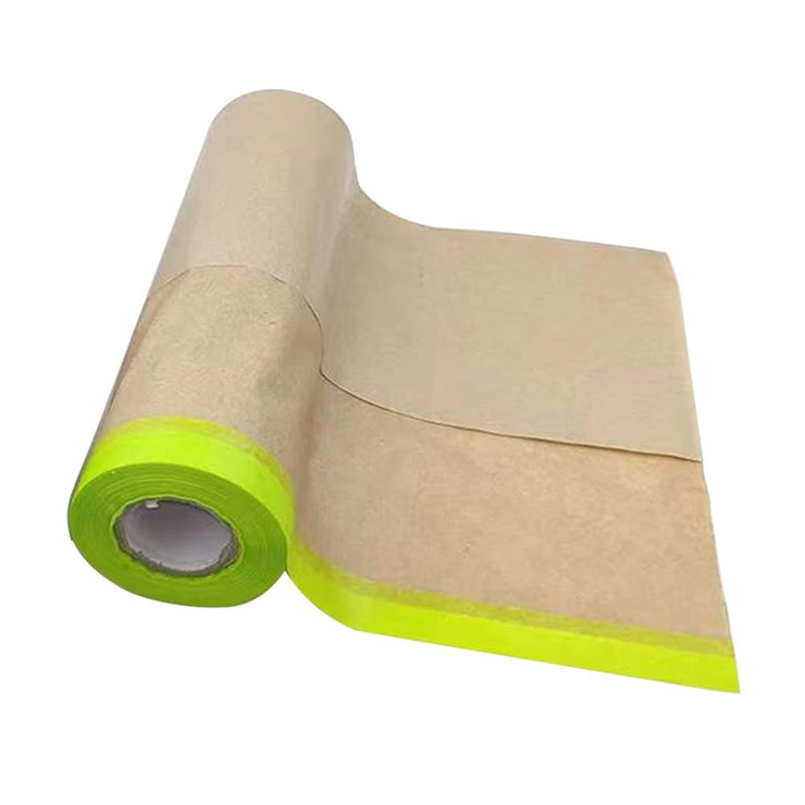 Jiakalamo Paint Masking Paper with Tape for Car and Furniture,Auto Body Masking Paper,Car Protection Covering Paper,Paint Masking Tape and Drape for Painting