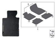 BMW Genuine M Performance Front Rear Floor Mats Set 4 Pieces RHD 51472465179