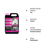 SnowPro Snow Foam Shampoo Car Wash 5L Soap pH Neutral Vehicle Cleaning Detailing Pre Wash Bubblegum Fragrance