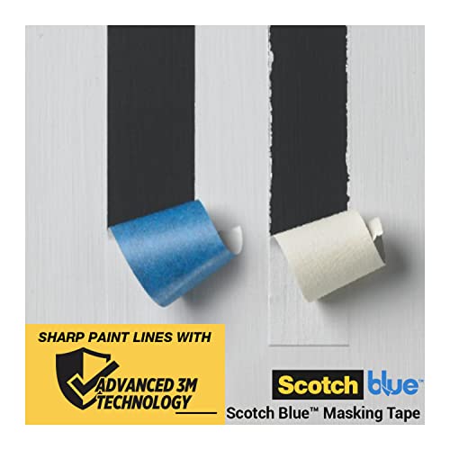 ScotchBlue Sharp Lines Advanced Masking Tape, 24 mm x 41 m - Scotch Adhesive Blue Painters Tape For Super-Sharp Paint Lines, Indoor & Outdoor, with 3M Advanced Technology, PEFC Controlled Sources