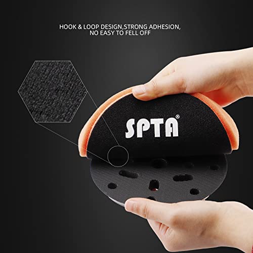 SPTA 5Pcs 6inch (150mm) Compound Buffing Sponge Pads Polishing Pads Kit Buffing Pad For 6 Inch 150mm Car Buffer DA Dual Action Polisher Sanding,Polishing, Waxing