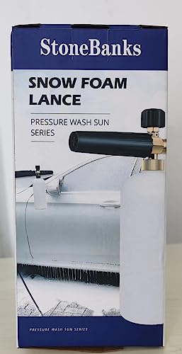 Snow Foam Lance 1/4" Quick Release Car Wash Foam Lance Pot, Adjustable Nozzle High Pressure Washer Soap Dispenser Bottle (1L)