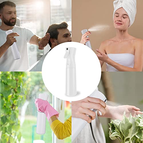 Seamuing 300ml Water Spray Bottle, Continuous Fine Mist Empty Spray Bottle, Misting Spray Bottle Fine Mist Sprayer for Curly Hair Plants Cleaning Barber Face Hairdressing ironing (White)