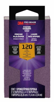 3M Pro Grade Precision Faster Sanding Block Sponge 120 grit Fine, 24001TRI-F-B, 6,35 cm x 11,4 cm x 2,54 cm, 1/Pack