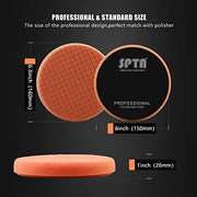 SPTA 5Pcs 6inch (150mm) Compound Buffing Sponge Pads Polishing Pads Kit Buffing Pad For 6 Inch 150mm Car Buffer DA Dual Action Polisher Sanding,Polishing, Waxing