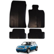 Car Mats for Mini Cooper (2006-2014) [R56] Tailored Fit Rubber Floor Mat Set Accessory Black Custom Fitted 4 Pieces - Anti-Slip Backing, Heavy Duty & Waterproof