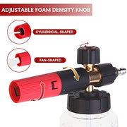 DANCINGBOAR Foam Cannon Compatible with 1/4 Quick Release Pressure Washer, 1L Adjustable Snow Foam Lance Soap Dispenser with New Generation Adjustable Spray Nozzle (Black & Red)