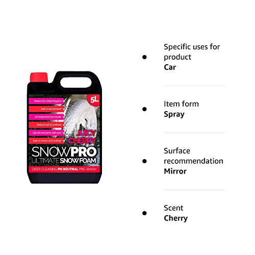 SnowPro Snow Foam Shampoo Car Wash 5L Soap pH Neutral Vehicle Cleaning Detailing Pre Wash Cherry Fragrance