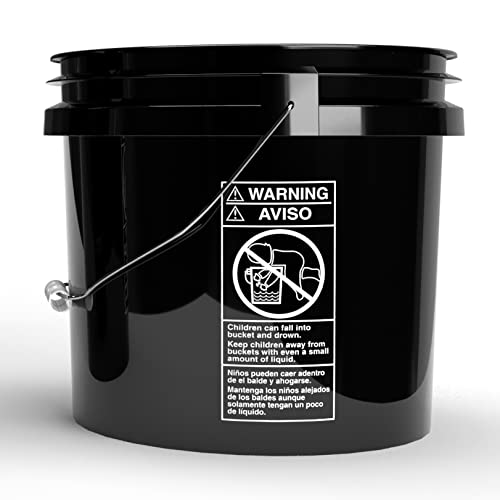 MAGIC BUCKET Wash Bucket Set for Car Hand Wash Black with Matching Bucket Lid | 3.5 US GALLONEN Approx. 13 Litres | Compatible with Grit Guard, Detail Guardz Dirt Lock, Chemical Guys Dirt Trap