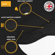 FSW - Tailored Mats - Fits BMW 1 Series 2011-2019 HATCH (F20)- Black Carpet - Anti Slip Mat - Non Slip Car Floor Mat, Fitted With Clips & Granulated Backing - 4 Pc Floor Mat Only