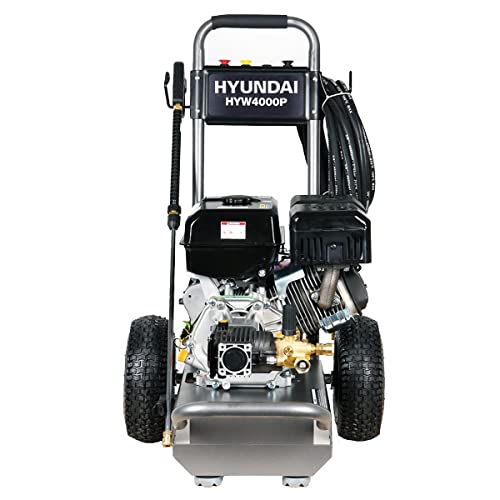 Hyundai Petrol Pressure Washer, 4000psi 420cc 15L/min with 15m Hose and Lance, 4 Nozzles, Turbo Nozzle & 3 Year Warranty