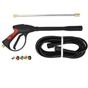 Triclicks High Pressure Power Washer Gun Spray Gun Garden Watering Sprayer + 18.5" Extension Wand + 5 Connect Nozzles + 10m Water Hose, Pressure Washer Lance for Car Wash Window Washing Home Cleaning