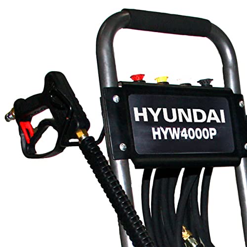 Hyundai Petrol Pressure Washer, 4000psi 420cc 15L/min with 15m Hose and Lance, 4 Nozzles, Turbo Nozzle & 3 Year Warranty