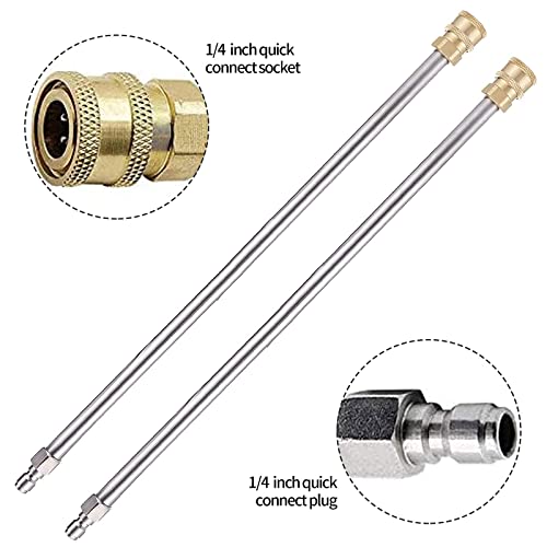 2 PCS Pressure Washer Lance Extension, 12 Inch 4000PSI Spray Gun Wand Lance Power Pressure Washer Extension with 1/4 Quick Connect for Pressure Washers Cleaning Machine