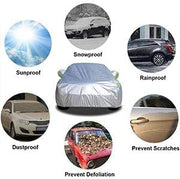 Big Hippo Car Cover Breathable Waterproof Car Covers Full Size Sedan Cover Custom Fit Sedan Up to 190 Inch (490 * 180 * 130cm)-Sliver