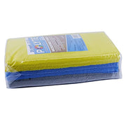 Polyte Premium Microfibre Cleaning Towel, 40x40 cm, 24 Pack, Blue,Gray,Yellow