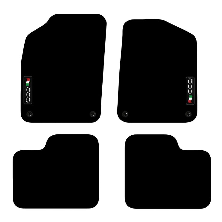 Carsio Tailored Carpet Car Floor Mats FOR Fiat 500 2012+ Onwards 4 Clips