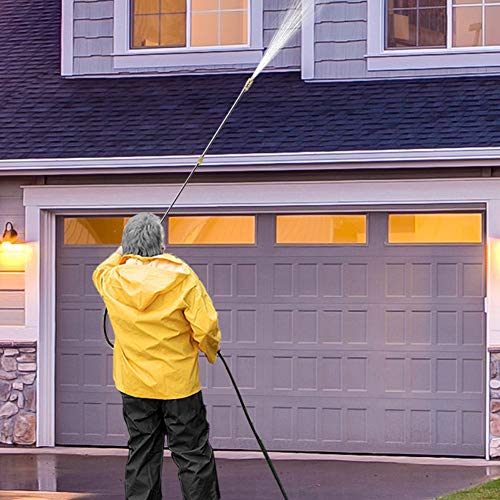 KOET Pressure Washer Extension Wand 4000 PSI Stainless Steel Telescoping Lance w/1/4 Male & 5 Spray Nozzles for Pressure Washer, Water Broom, Undercarriage Cleaner