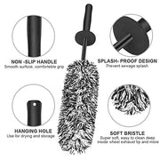 URAQT Car Wheel Brush, No Metal Wheel and Rim Detailing Brush, Car Wheel Cleaning Brush, Soft Dense Alloy Wheel Brush, Suitable for Wheels and Rims of Cars/Motorcycles/Bicycles (Black)