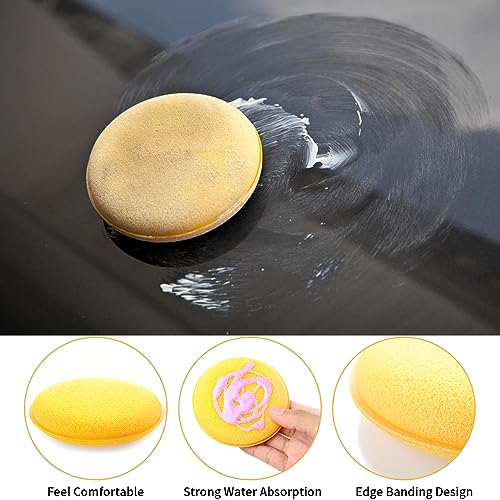 30 Pcs Car Polishing Pads, Car Wax Applicator Pads, Car Waxing Polish Foam Sponge Applicator Pads, Microfiber Soft Cleaning Applicators Pads for Cleaning Polishing Car Auto Vehicle Glass