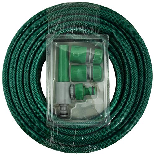 MantraRaj Reinforced Flexible Pressure Washer PVC Hose Pipe Watering Spray Gardening Gun Hosepipe Reel Plants for Home, Garden, Patio & Car Cleaning Outdoor (50FT)