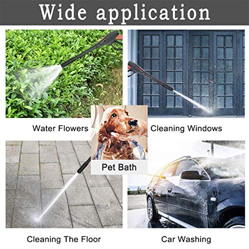 Triclicks High Pressure Power Washer Gun Spray Gun Garden Watering Sprayer + 18.5" Extension Wand + 5 Connect Nozzles + 10m Water Hose, Pressure Washer Lance for Car Wash Window Washing Home Cleaning