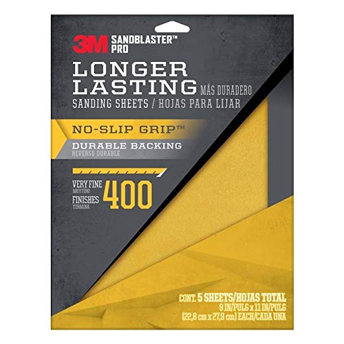 Pro Grade Precision Sandpaper Advanced Sanding Sheets, Wet or Dry Sandpaper for Wood, Drywall, and Metal, Heavy Duty Sandpaper (400 Grit, Pack of 1)