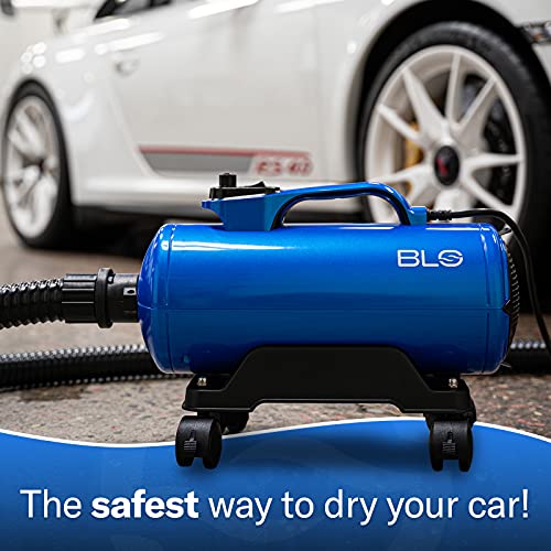 BLO Car Dryer AIR-GT - Quickly Dry Your Entire Vehicle After a Wash - No More Drips, No More Scratches- Adjustable Air Speed - Extra Long Hose - Rotating Wheels