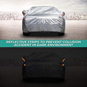 Dripex Car Cover Universal Fully Waterproof Dustproof Scratch Proof UV Protection Durable Breathable All Weather Protection Outdoor Indoor With Zipper Cotton Sedan Cover(485 * 193 * 143 cm)