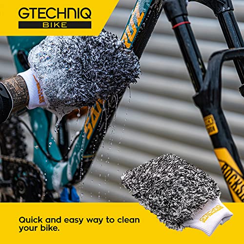 Gtechniq Bike Cleaner Mitt - Microfibre Wash Glove with Dirt Trapping Fibres, Comfortable Low Friction Glide Cleaning. Bike Cleaning Kit Accessories for Fast Cleaning Suitable for All Bicycles