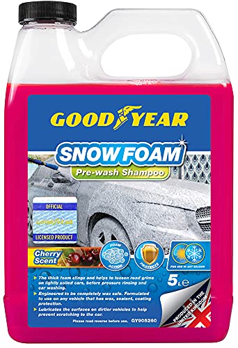 Goodyear Snow Foam Shampoo Car Cherry Scent 5L pH Neutral Wash Wax Soap Kit